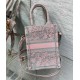 Dior Mini Dioriviera Book Tote Phone Bag In Pink Toile de Jouy Reverse Embroidery