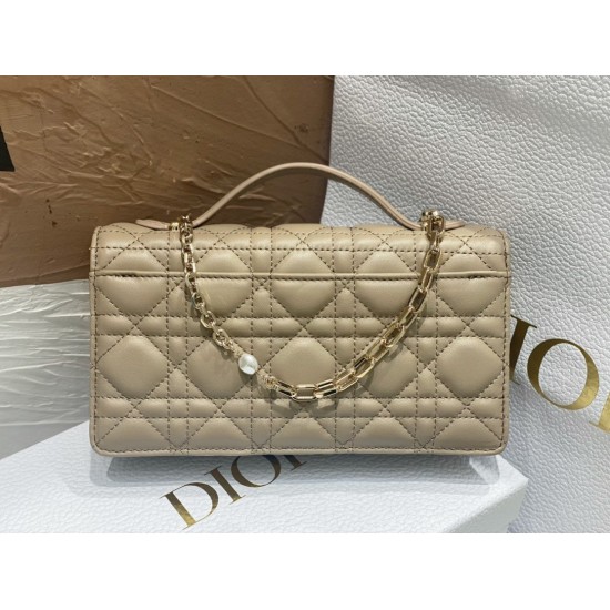 Dior Miss Dior Mini Bag In Beige Cannage Lambskin