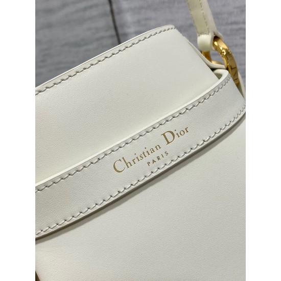 Dior C'est Medium Bag in White Saddle Calfskin