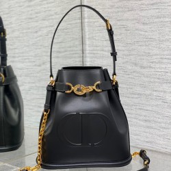 Dior C'est Medium Bag in Black Saddle Calfskin