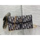 Dior Bobby East-West Chain Pouch in Blue Oblique Jacquard