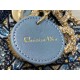 Dior Lady Dior Mini Chain Bag in Satin with Blue Bead Embroidery