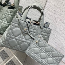 Dior Toujours Medium Bag in Beige Macrocannage Calfskin