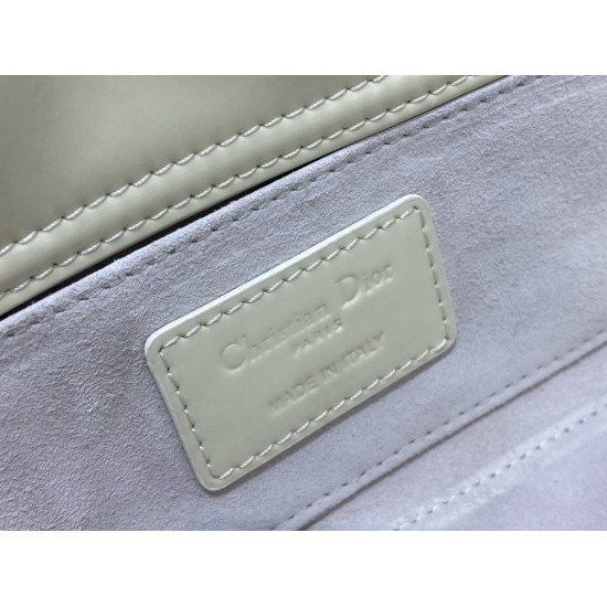 Dior Lady D-Joy Small Bag in White Patent Calfskin