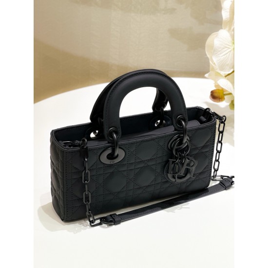 Dior Lady D-Joy Small Bag in Black Ultramatte Calfskin