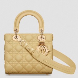 Dior Small Lady Dior My ABCDior Bag in Pastel Yellow Lambskin