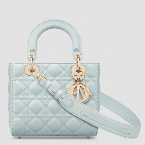 Dior Small Lady Dior My ABCDior Bag in Placid Blue Lambskin