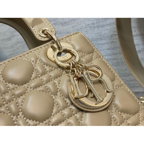 Dior Small Lady Dior My ABCDior Bag in Sand Lambskin