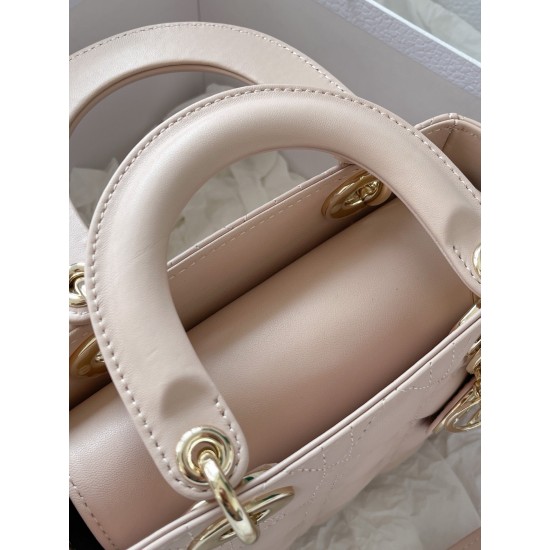 Dior Small Lady Dior My ABCDior Bag in Powder Pink Lambskin