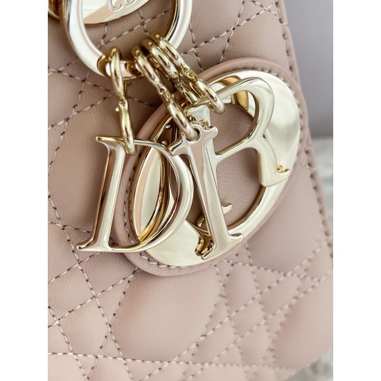 Dior Small Lady Dior My ABCDior Bag in Powder Pink Lambskin