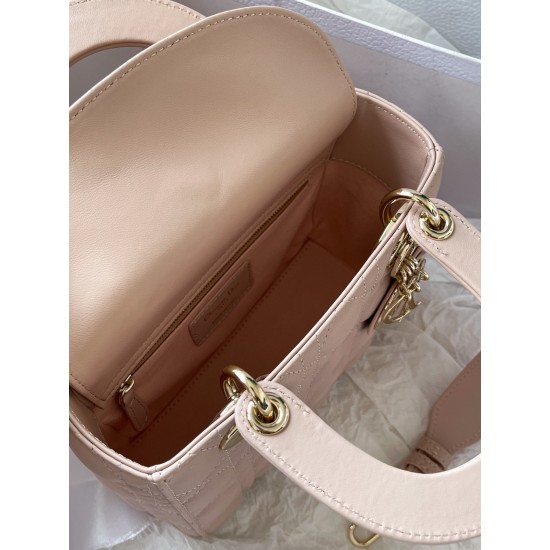 Dior Small Lady Dior My ABCDior Bag in Powder Pink Lambskin