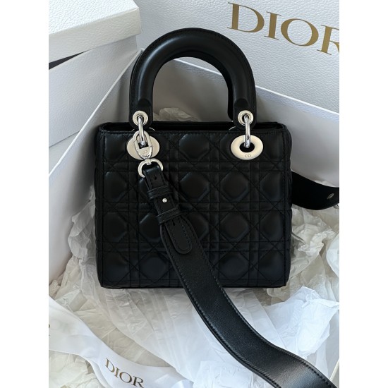 Dior Small Lady Dior My ABCDior Bag in Noir Lambskin