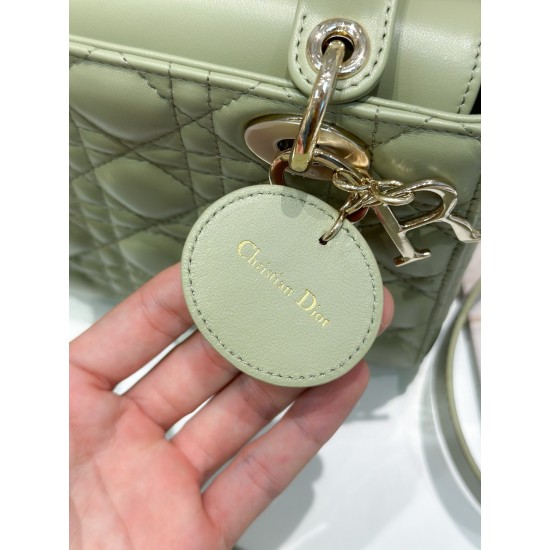 Dior Small Lady Dior My ABCDior Bag in Ethereal Green Lambskin