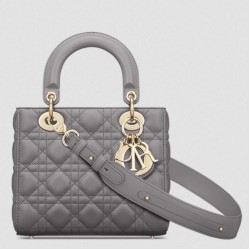 Dior Small Lady Dior My ABCDior Bag in Steel Grey Lambskin