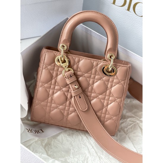 Dior Small Lady Dior My ABCDior Bag in Blush Lambskin