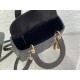 Dior Small Lady Dior Bag in Black Grained Cannage Calfskin