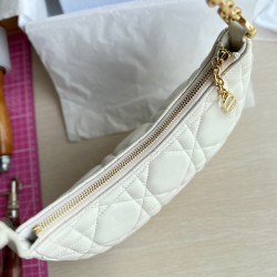 Dior CD Lounge Bag in White Macrocannage Lambskin