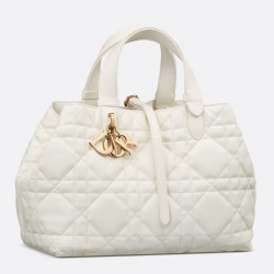 Dior Toujours Medium Bag in White Macrocannage Calfskin