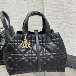 Dior Toujours Medium Bag in Black Macrocannage Calfskin