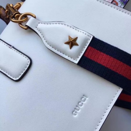 Gucci Dionysus smooth leather top handle bag 448075 White/Navy/Red (SuperM-71922)