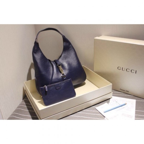 Gucci 362968 Jackie Soft Leather Hobo In Blue