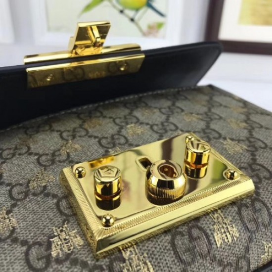 Gucci Padlock GG Supreme Bees Shoulder Small Bag 409487 2018