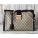 Gucci Padlock GG Supreme Canvas Shoulder Bag 479197 Black 2017