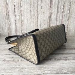 Gucci Padlock GG Supreme Canvas Shoulder Bag 479197 Black 2017