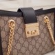 Gucci Padlock GG Supreme Canvas Shoulder Small Bag 498156 Black 2017