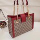 Gucci Padlock GG Supreme Canvas Shoulder Small Bag 498156 Red 2017