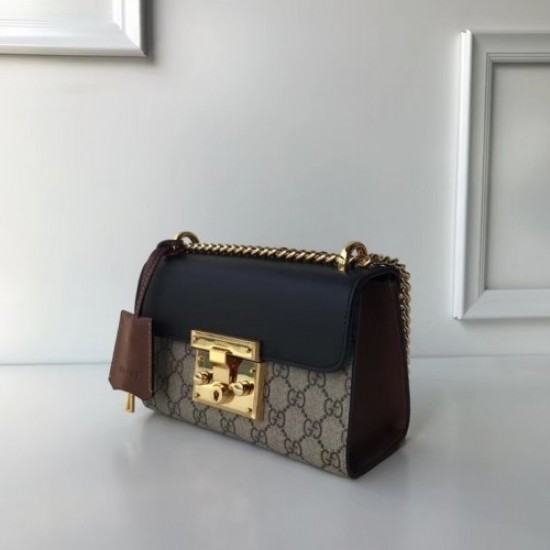 Gucci Padlock GG Supreme Shoulder Bag 409487 Black