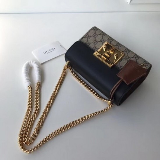 Gucci Padlock GG Supreme Shoulder Bag 409487 Black