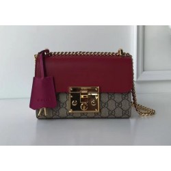 Gucci Padlock GG Supreme Shoulder Bag 409487 Red