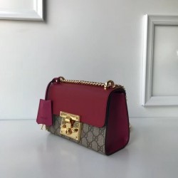 Gucci Padlock GG Supreme Shoulder Bag 409487 Red