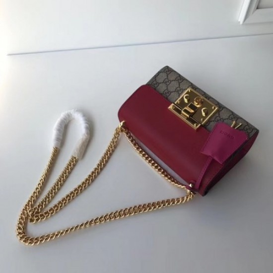 Gucci Padlock GG Supreme Shoulder Bag 409487 Red