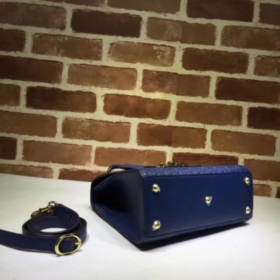 Gucci Padlock Sinature Top Handle Bag 453188 Blue 2017