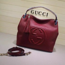 Gucci Soho Leather Hobo 408825 dark red