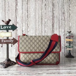 Gucci Web GG Supreme Messenger Bag 495654 Red 2018