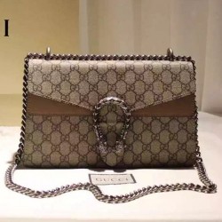 Gucci Dionysus GG Supreme Shoulder Bag 400249 Brown