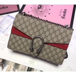 Gucci Dionysus Small GG Supreme Shoulder Bag 400249 Red 2018