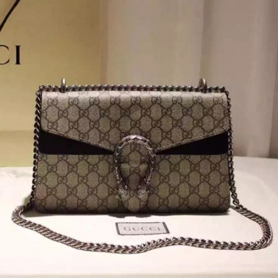 Gucci Dionysus GG Supreme Shoulder Bag 400249 Black