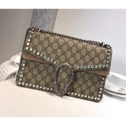 Gucci Dionysus GG Small Crystal Shoulder Bag 400249 Grey 2018