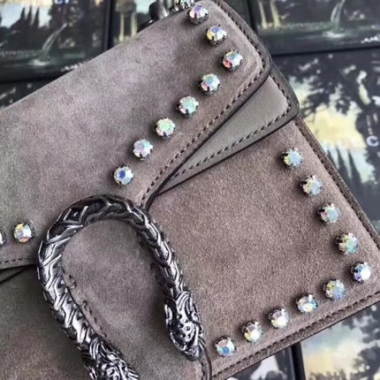 Gucci Dionysus Mini Crystal Shoulder Bag 421970 Grey 2018