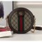 Gucci Ophidia Mini GG Canvas Round Shoulder Bag 550618 Brown 2018