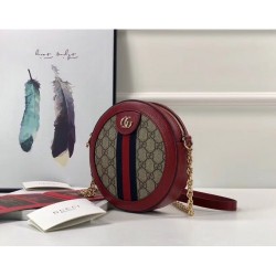 Gucci Ophidia Mini GG Canvas Round Shoulder Bag 550618 Red 2018