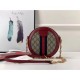 Gucci Ophidia Mini GG Canvas Round Shoulder Bag 550618 Red 2018