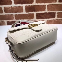 Gucci GG Marmont Matelassé Chevron Shoulder Small bag 498100 white 2017