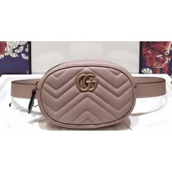 Gucci GG Marmont Matelasse Leather Belt Bag 476434 Nude Pink 2017