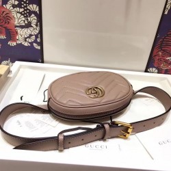 Gucci GG Marmont Matelasse Leather Belt Bag 476434 Nude Pink 2017