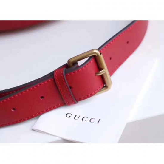 Gucci GG Marmont Matelasse Leather Belt Bag 476434 Red 2017